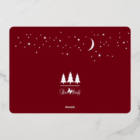 メリーエレガントクリスマスのプレゼント写真 箔シーズンカード (裏面)