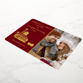 メリーエレガントクリスマスのプレゼント写真 箔シーズンカード (回転した状態)