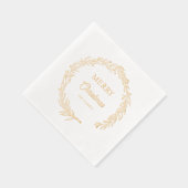 メリーエレガントクリスマスのホリーリース 箔ナプキン (右)