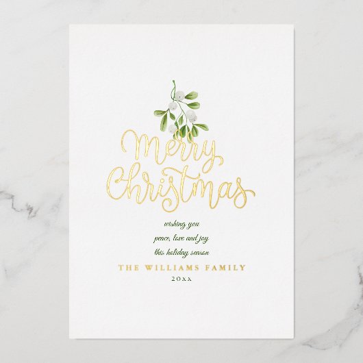 メリーエレガントクリスマスのミスタントーの写真金ゴールド 箔シーズンカード (正面)