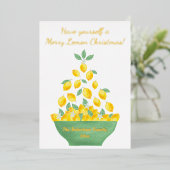 メリーエレガントクリスマスのレモンツリーカスタム写真 箔シーズンカード (立ち正面)