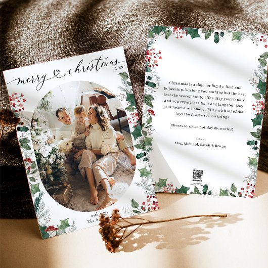 メリーエレガントクリスマスの写真カードとメッセージ シーズンカード