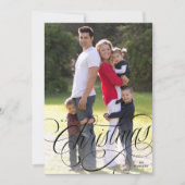 メリーエレガントクリスマスの台本デザインホリデーカード シーズンカード (正面)