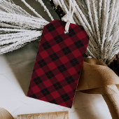 メリーエレガントクリスマスの台本バーガンディ・プレイド ギフトタグ