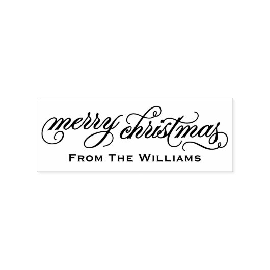 メリーエレガントクリスマスの台本パーソナライズされた ラバースタンプ (インプリント)