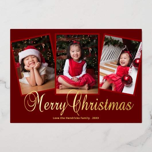 メリーエレガントクリスマスの台本3枚の写真 箔シーズンカード (正面)