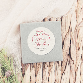 メリーエレガントクリスマスの姓を祝う ラウンドシール