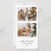 メリーエレガントクリスマスの年次家族の更新の写真 シーズンカード (正面)
