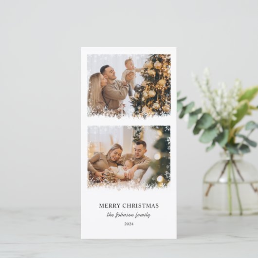 メリーエレガントクリスマスの年次家族の更新の写真 シーズンカード (スタンド正面)