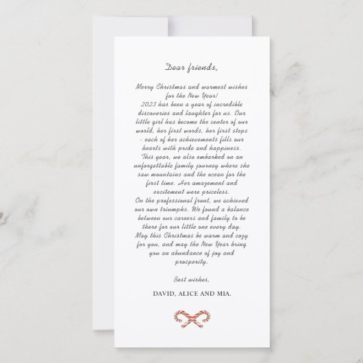 メリーエレガントクリスマスの年次家族の更新の写真 シーズンカード (裏面)