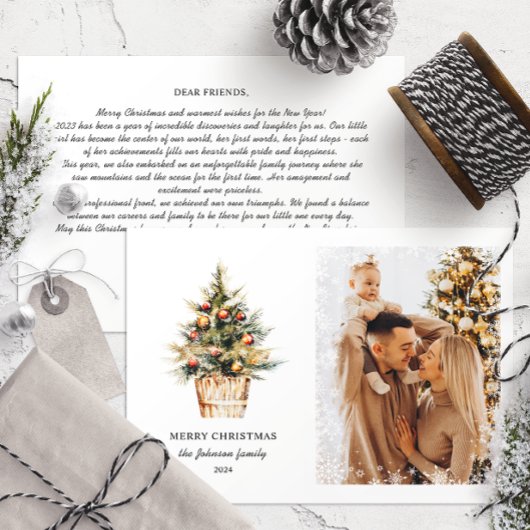 メリーエレガントクリスマスの年次家族レビュー写真 シーズンカード