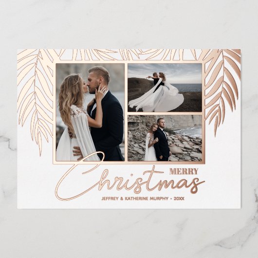 メリーエレガントクリスマスの数々の写真 箔シーズンカード (正面)