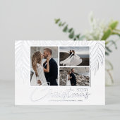 メリーエレガントクリスマスの数々の写真 箔シーズンカード (立ち正面)