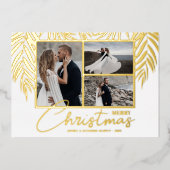 メリーエレガントクリスマスの数々の写真 箔シーズンカード (正面)