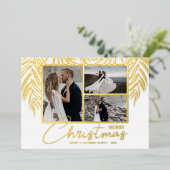 メリーエレガントクリスマスの数々の写真 箔シーズンカード (立ち正面)