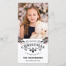 メリーエレガントクリスマスの新年の写真カード シーズンカード