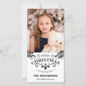 メリーエレガントクリスマスの新年の写真カード シーズンカード (正面)