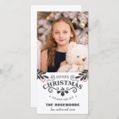 メリーエレガントクリスマスの新年の写真カード シーズンカード (正面/裏面)