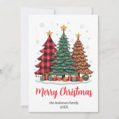 メリーエレガントクリスマスの木の写真なし シーズンカード (正面)