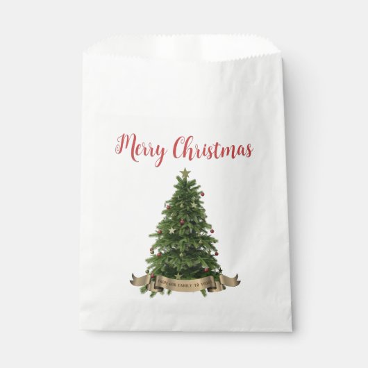 メリーエレガントクリスマスの木の家族の名好意バッグ フェイバーバッグ (正面)