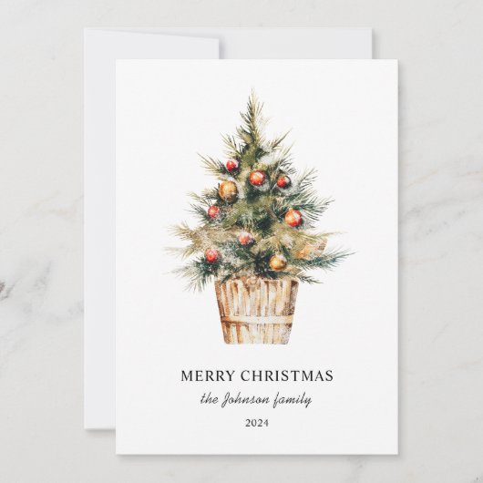 メリーエレガントクリスマスの木の非写真 シーズンカード (正面)