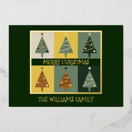 メリーエレガントクリスマスの木カスタム々 箔シーズンカード