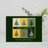 メリーエレガントクリスマスの木カスタム々 箔シーズンカード (立ち正面)