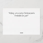 メリーエレガントクリスマスの木カスタム々 箔シーズンカード (裏面)