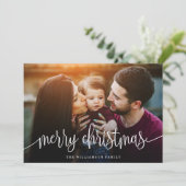 メリーエレガントクリスマスの果実のバックフォトホワイト シーズンカード (スタンド正面)