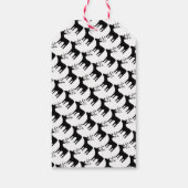 メリーエレガントクリスマスの筆記体の白黒 ギフトタグ (裏面)