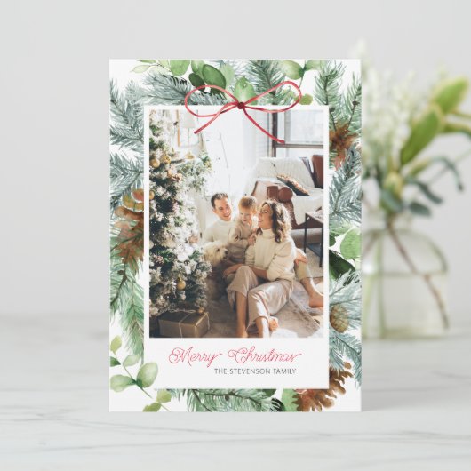 メリーエレガントクリスマスの緑の写真 シーズンカード (スタンド正面)