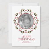 メリーエレガントクリスマスの緑の写真 シーズンカード (正面)