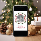 メリーエレガントクリスマスの緑の写真 シーズンカード