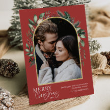 メリーエレガントクリスマスの緑の金ゴールドアーチ写真