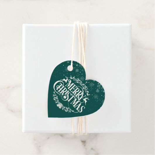 メリーエレガントクリスマスの雪の結晶エメラルドグリーン フェイバータグ (インサイチュ)