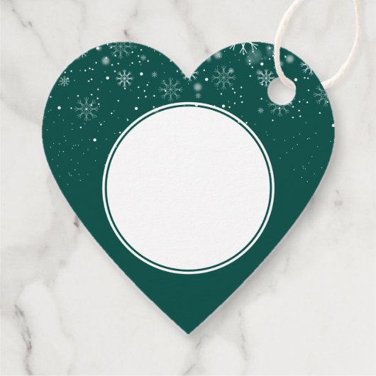 メリーエレガントクリスマスの雪の結晶エメラルドグリーン フェイバータグ (裏面)