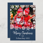 メリーエレガントクリスマスの雪片のカスタム写真 (正面/裏面)