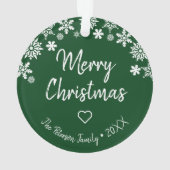 メリーエレガントクリスマスの雪片のカスタム写真 オーナメント (裏面)
