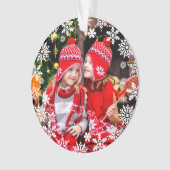 メリーエレガントクリスマスの雪片のカスタム写真 オーナメント (正面)