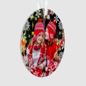 メリーエレガントクリスマスの雪片のカスタム写真 オーナメント (正面)