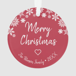 メリーエレガントクリスマスの雪片のカスタム写真 オーナメント