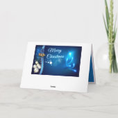 メリーエレガントクリスマスオーナメントホリデーブルー カード (裏面)