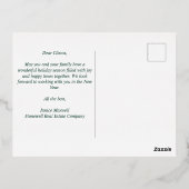 メリーエレガントクリスマスカスタムハウス会社金ゴールド 箔シーズンポストカード (裏面)