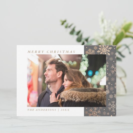 メリーエレガントクリスマスカスタムフォトホリデーカード シーズンカード (スタンド正面)