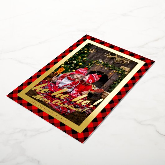 メリーエレガントクリスマスカスタム写真枠 箔シーズンカード (回転した状態)