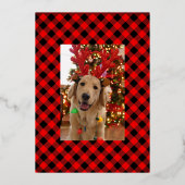 メリーエレガントクリスマスカスタム写真枠 箔シーズンカード (裏面)