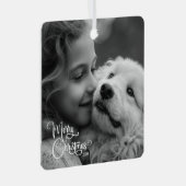 メリーエレガントクリスマスカスタム写真 メタルオーナメント (正面右)