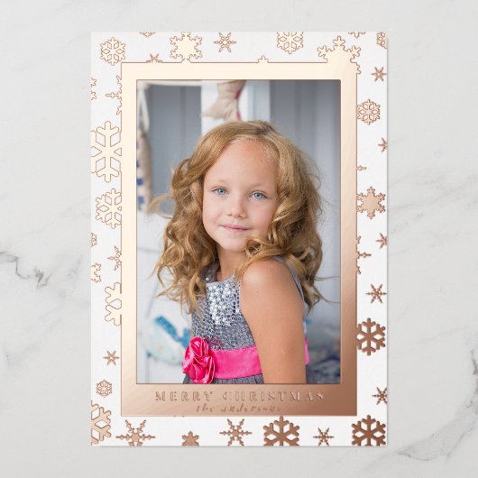 メリーエレガントクリスマスカスタム写真 箔シーズンカード (正面)