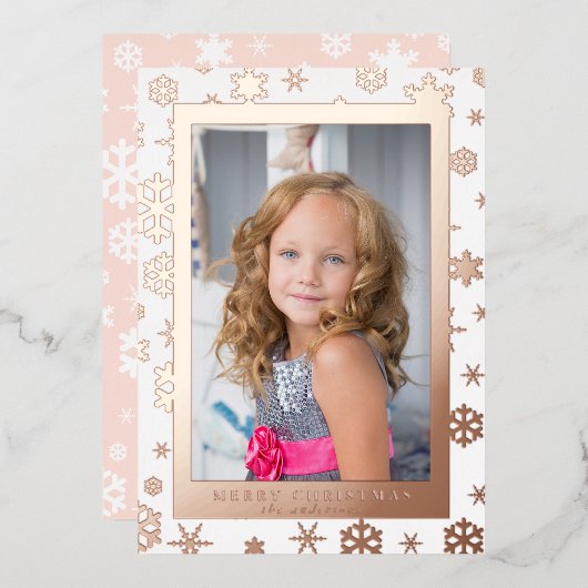 メリーエレガントクリスマスカスタム写真 箔シーズンカード (正面/裏面)