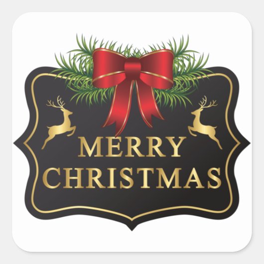 メリーエレガントクリスマスカード封筒 スクエアシール (正面)